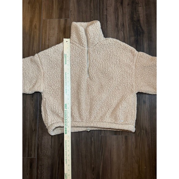 Hollister Cropped Sherpa Quarter Zip Sweatshirt Size Medium - Picture 9 of 9